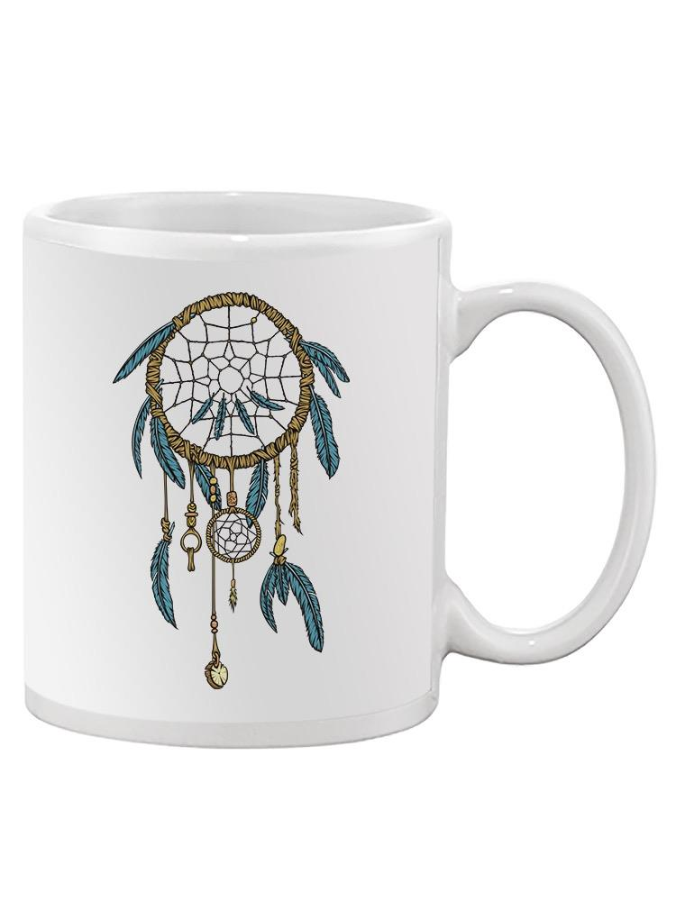 Dream Catcher Blue Feathers Mug Unisex's -Image by Shutterstock