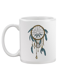 Dream Catcher Blue Feathers Mug Unisex's -Image by Shutterstock