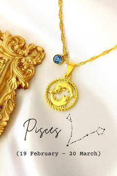 Zodiac Sign & Birthstone | 18K Necklace