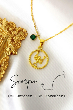 Zodiac Sign & Birthstone | 18K Necklace