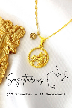 Zodiac Sign & Birthstone | 18K Necklace