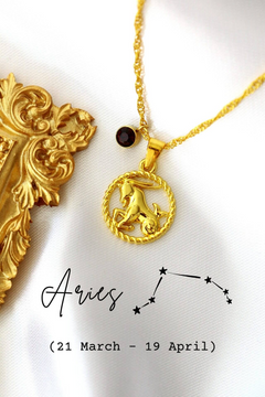 Zodiac Sign & Birthstone | 18K Necklace