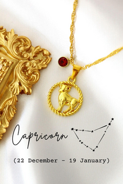 Zodiac Sign & Birthstone | 18K Necklace