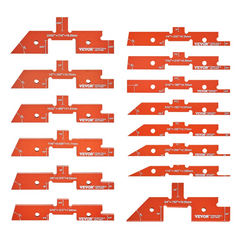VEVOR Router Table Setup Bars, 14 pcs, Precision Aluminum Setup Blocks Height Gauge Set, with Laser Engraved Size Markings Storage Case, Measuring Depth Height Angle, for Router Table Saw Accessories