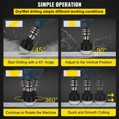 VEVOR Diamond Drill Bits 6PCS Diamond Hole Saw 19/28/32/38/45/51 mm Tile Hole Saw Kit Vacuum Brazed Diamond Drill Bit 0.59in Segment Tile Hole Saw with a Blade for Tile Ceramic Porcelain Marble