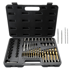 VEVOR 48-Piece Bolt Extractor Screw Extractor Set, with 13 PCS Bolt Extractor Set, 19 PCS Screw Extractors, 16 PCS Reverse HSS Drill Bits, Storage Case, for Removing Damaged Bolts, Screws, and Nuts