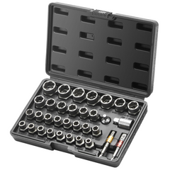 VEVOR Bolt Extractor Set, 29-Piece Bolt and Nut Remover Set, 6mm to 10mm, 13/32" to 3/4", CR-MO Steel Extraction Socket Set with Storage Case, for Removing Damaged Rusted Bolts, Nuts and Screws